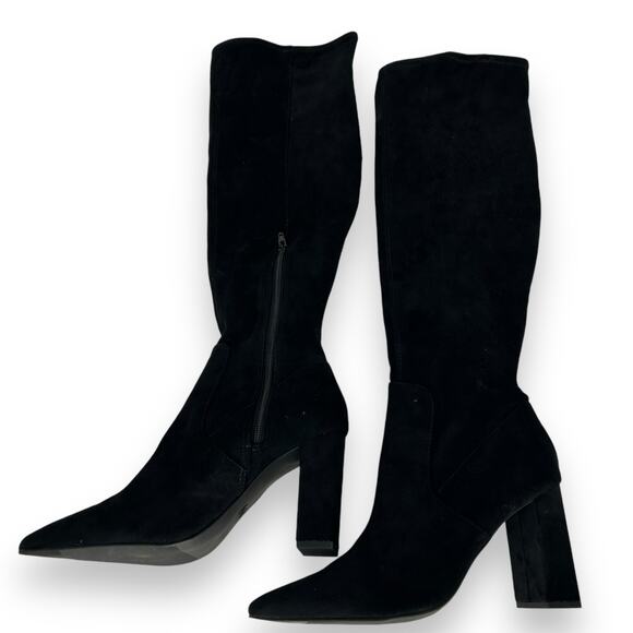 NEW Wild Pair Eileene Pointed Toe Block Heel Over The Knee Boots Size 10 Black - Picture 2 of 8